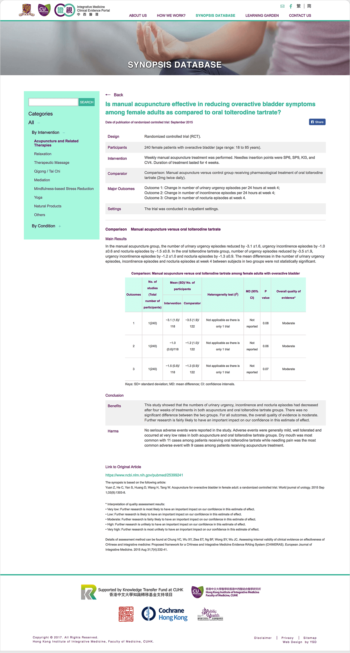 Integrative Medicine Clinical Evidence Portal